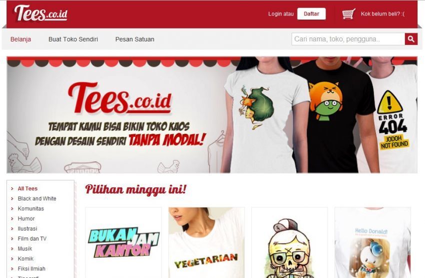 Buka toko kaos tanpa modal