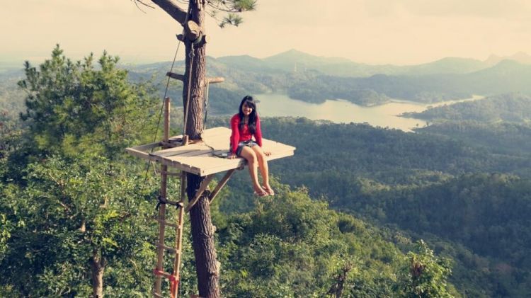 Kalibiru dengan latar Waduk Sermo.