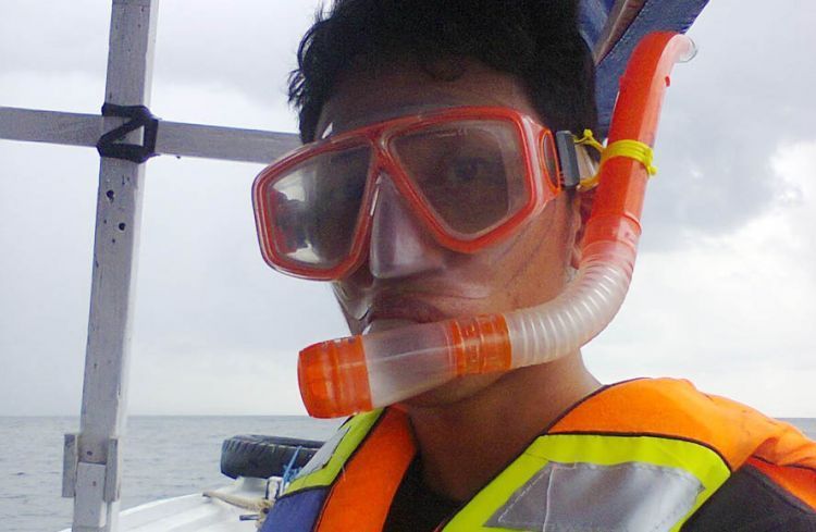 Biasakan diri dengan peralatan snorkeling