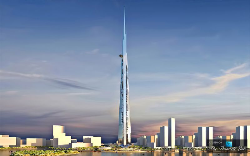 Tampilan The Kingdom Tower dari kejauhan