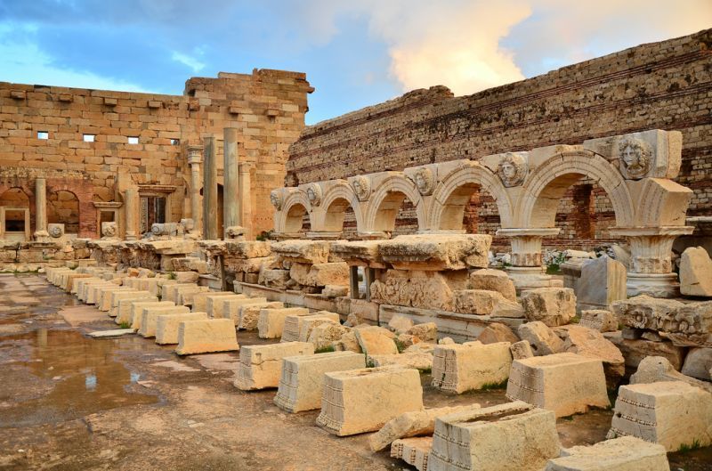 Leptis Magna ini telah ditetapkan UNESCO sebagai salah satu situs warisan dunia