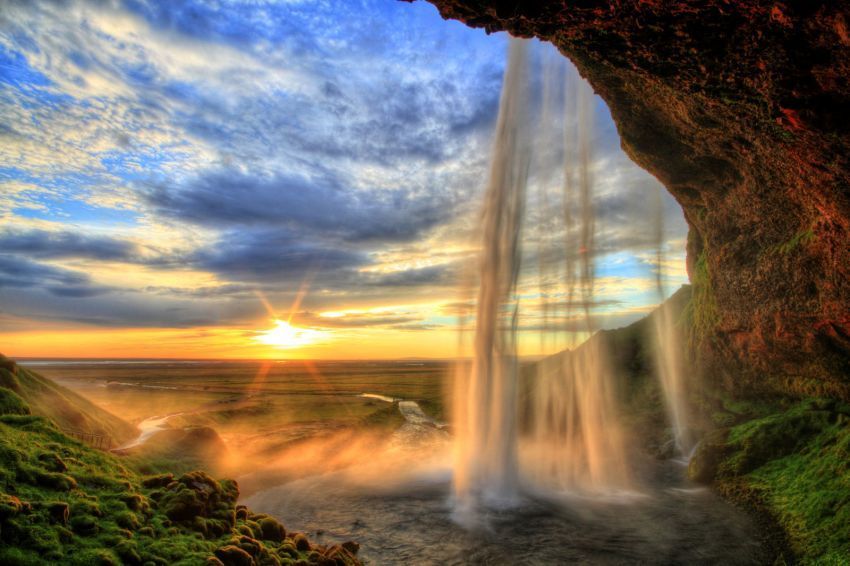 air terjun seljalandfoss, islandia