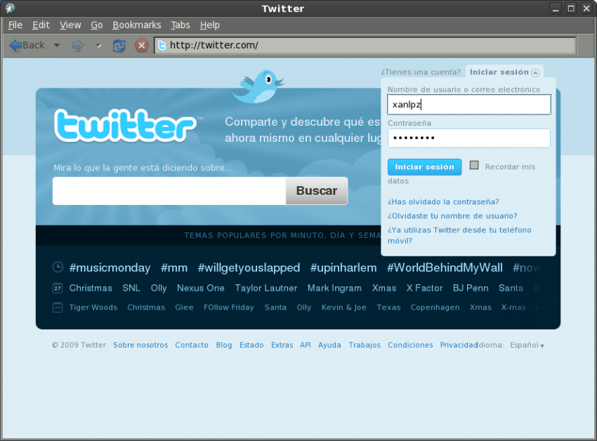 Password Twitter