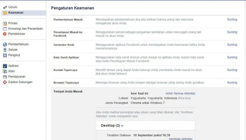 Dari mana kamu login?