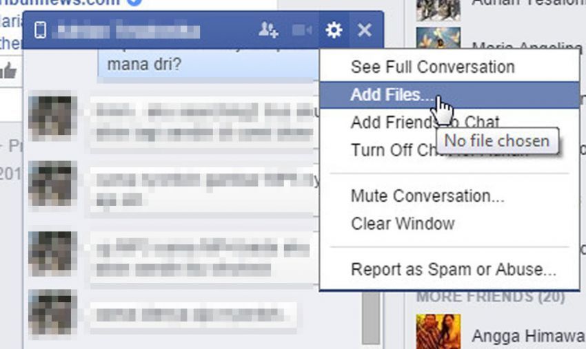 Berbagi file di Facebook Chat