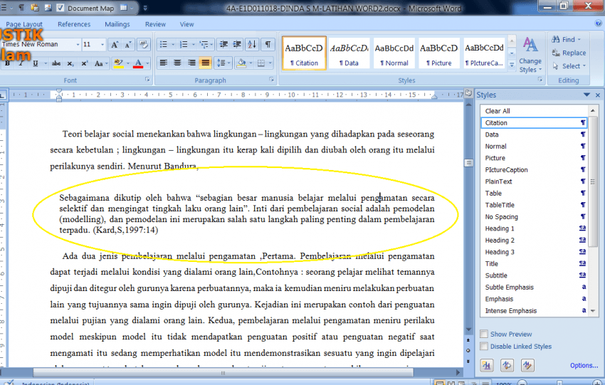 Contoh kutipan