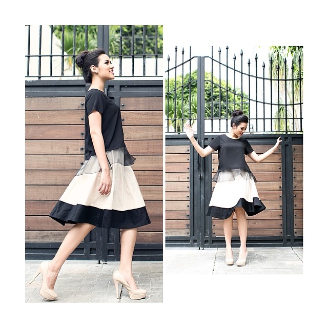 Raisa. Rok selutut adalah cara instan untuk terlihat manis!