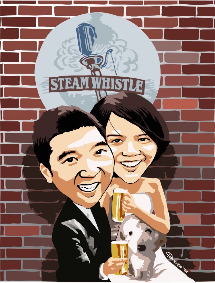 Pergilah ke pengrajin karikatur dan minta dia membuatkan gambar unik ini