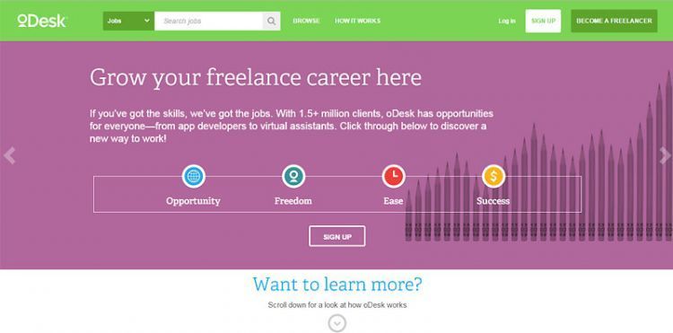 Berdiri sejak 2004, oDesk menjadi salah satu pioneer dalam situs khusus freelancer