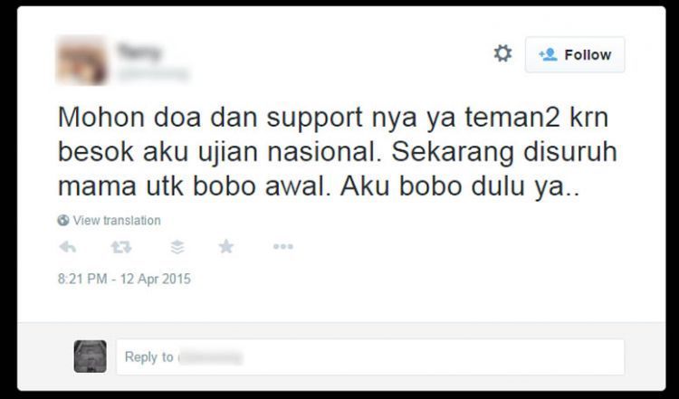 Update status mohon doa restu