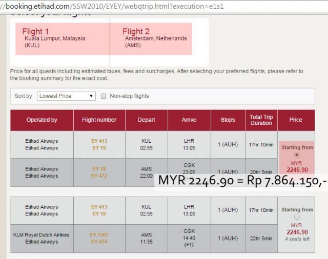 Multiple Destinations via Etihad Airlines