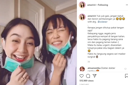 Riri dan Clara membuat challenge etika batuk dan bersin dengan menarik
