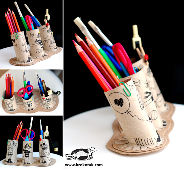 alat tulis tertata di pencil holder buatan kamu sendiri