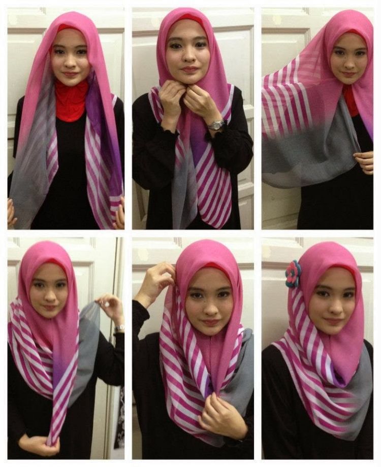 10 Gaya Hijab Segi Empat yang Beda. Buat Pipi Chubby 