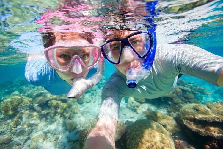 Sepasang alat snorkeling. Ntap!