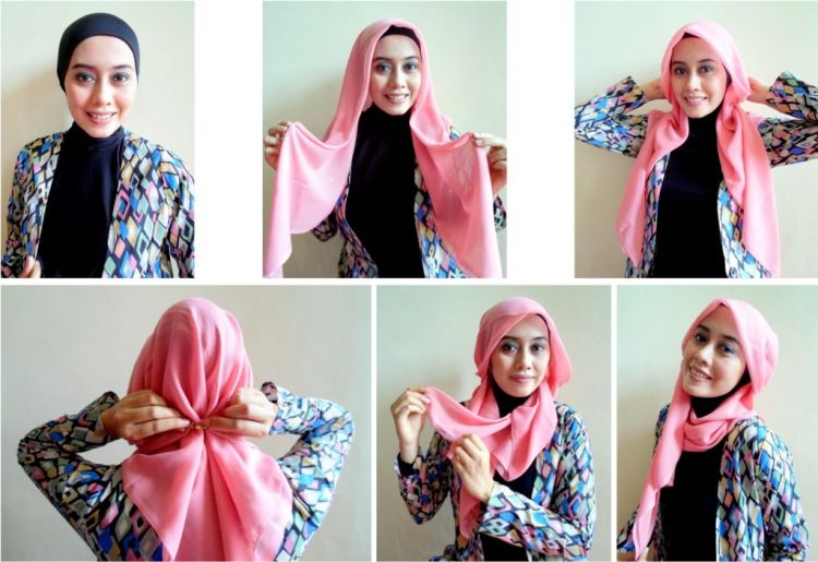 Kerudung paris yang bisa diaplikasikan untuk gaya hijab yang beda.