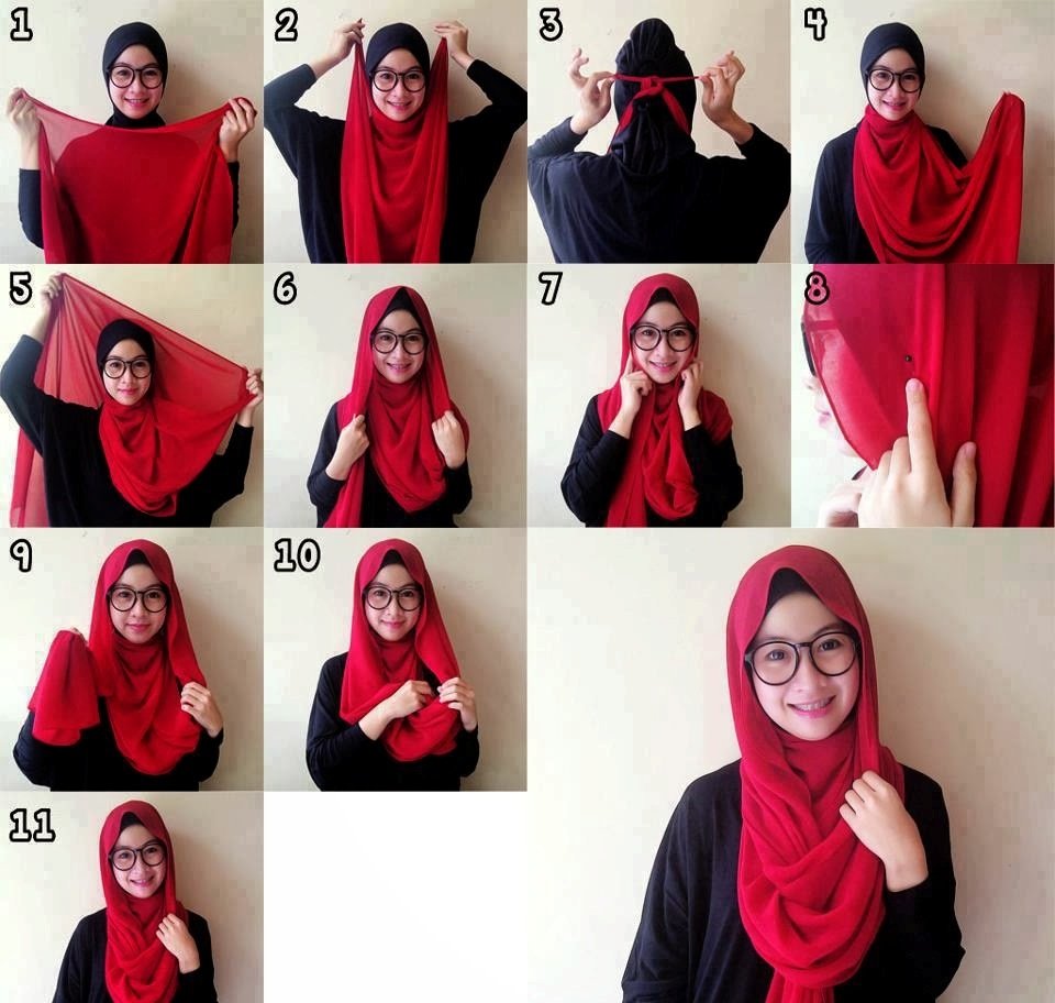 Gambar Tutorial Hijab Bercadar Tutorial Hijab