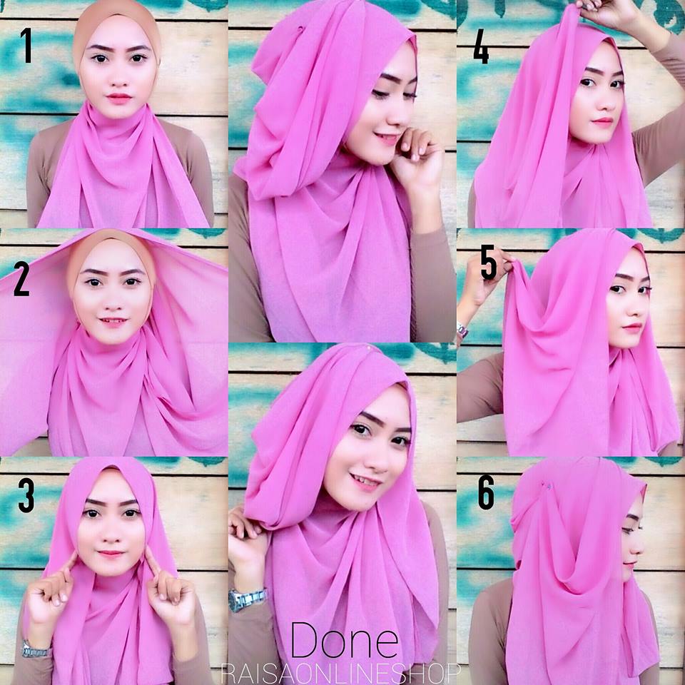 Gambar Tutorial Hijab Wajah Tembem Tutorial Hijab