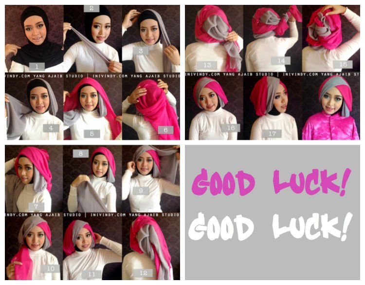 10 Tutorial Hijab Paris Untuk Wisuda. Meski Sederhana, Kamu Tetap Bisa Tampil Mempesona 20 kembali menggunakan dua hijab paris, yuk!