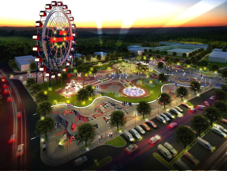 Alun-alun kota batu malam hari