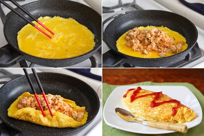 Omelet isi nasi yang Juga dari negeri sakura