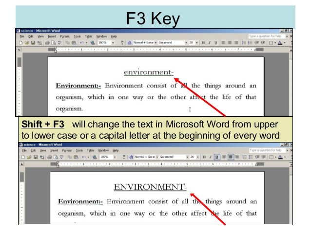 uppercase dengan Shift+F3