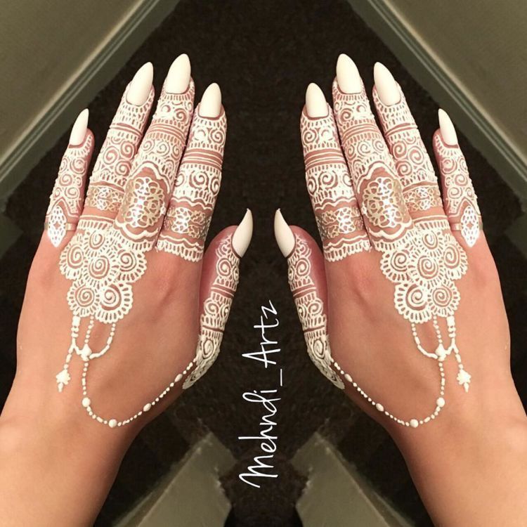 henna putih simple