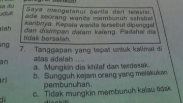 Kisah Pembunuhan Mutilasi Kok Jadi Soal LKS Murid SD, Wajar Deh Lagi-Lagi Kena Protes