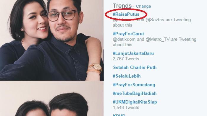 Kabar putus mereka langsung menjadi trending topic twitter.