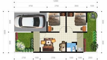 10 Denah Rumah Minimalis 2 Kamar Tren Baru!