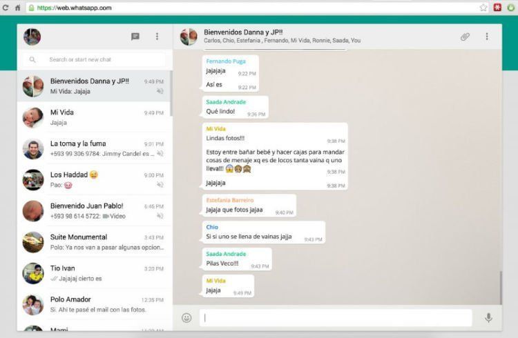 Tampilan Whatsapp web