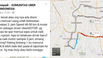 Ngiranya Sampai Kranji (Bekasi) 30 Menit, Ternyata 3 Jam. Pelanggan Ojek Online Ini Pun Marah-Marah