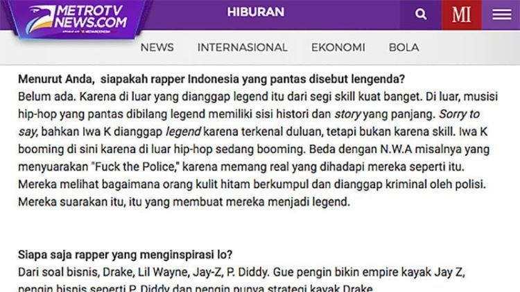 Hasil wawancara Young Lex