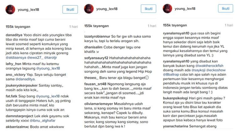 Komentar netizen terkait video permintaan maafnya
