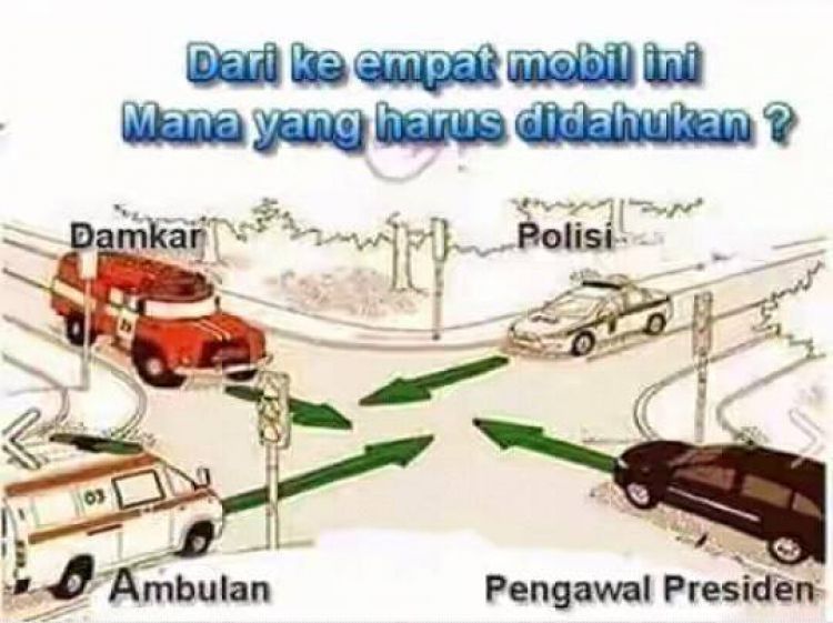 Tebak! Mobil Mana yang Harus Didahulukan? Kalau Salah Ketahuan Kamu yang Suka Bikin Macet Jalanan