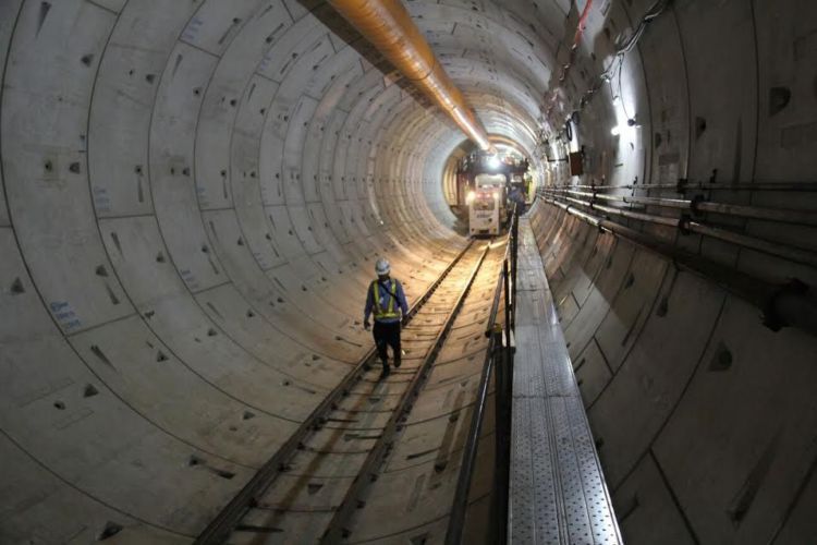 Penampakan terowongan untuk MRT