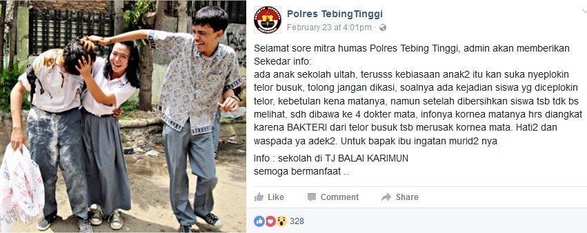 Perayaan Ulang Tahun Pakai Telur Busuk Makan Korban, Seorang Siswa Sampai Buta Karena Kena Matanya