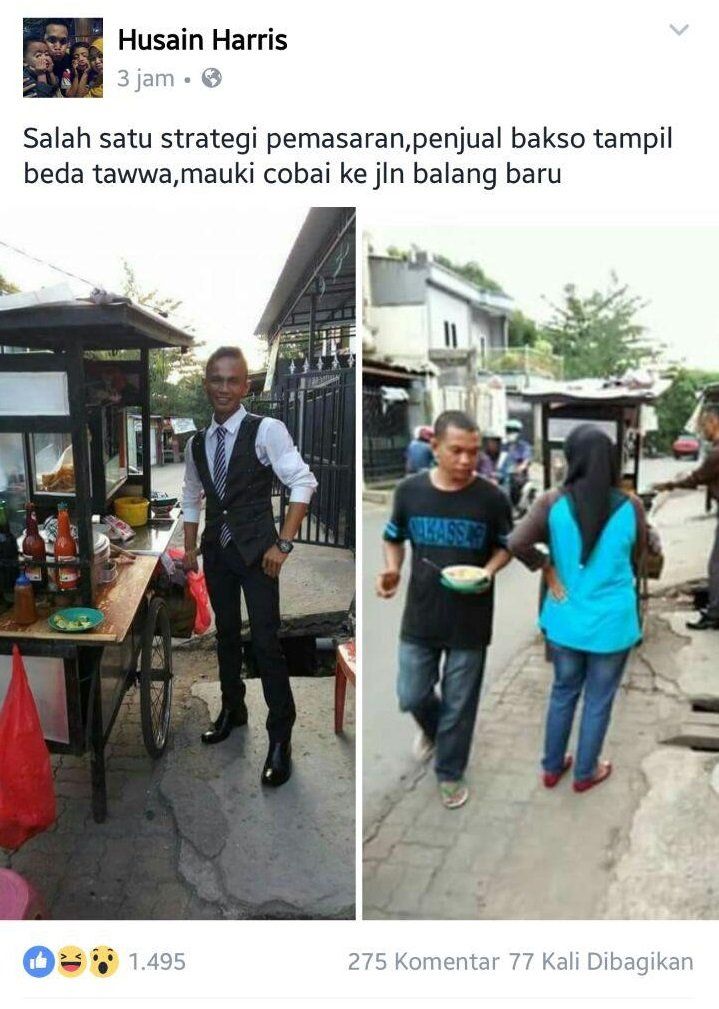 Tukang Bakso Boleh Juga Dong Pakai Baju Kantoran, Toh Mas Rinto Ingin Baksonya Lebih Tampak Terjamin