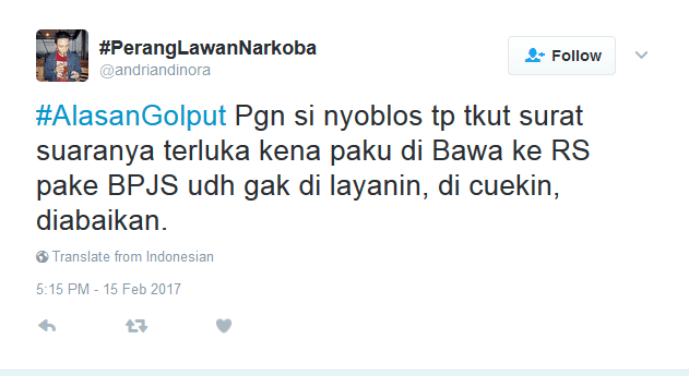 Alasan Golput 23 Netizen Ini Bisa Diterima Nggak? Mereka Terlalu Baper untuk Memilih :( 27 Diam-diam curhat