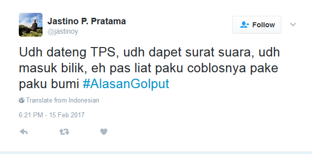 Alasan Golput 23 Netizen Ini Bisa Diterima Nggak? Mereka Terlalu Baper untuk Memilih :( 35 Kocak sih ini