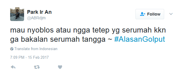 Alasan Golput 23 Netizen Ini Bisa Diterima Nggak? Mereka Terlalu Baper untuk Memilih :( 37 Korban cinlok pas KKN ya