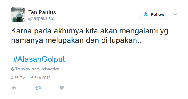 Alasan Golput 23 Netizen Ini Bisa Diterima Nggak? Mereka Terlalu Baper untuk Memilih :( 45 Ini ngomongin siapa mbak?