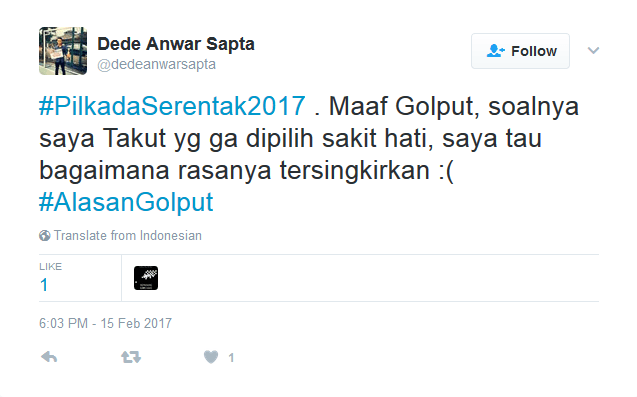 Alasan Golput 23 Netizen Ini Bisa Diterima Nggak? Mereka Terlalu Baper untuk Memilih :( 34 Yak, kenapa curcol pak