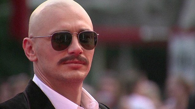 James Franco Bald with mustache