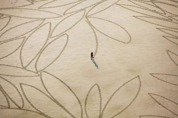 Hanya Berbekal Kayu dan Pasir Pantai, Seorang Pria Bisa Buat Lukisan Megah. Lihatlah 12 Karyanya Ini