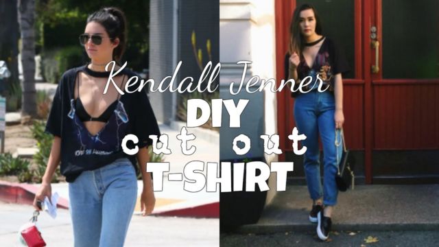 Kendall Jenner Inspired DIY Cut Out T-shirt