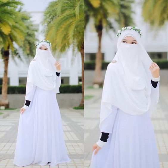 14 Inspirasi Gaun Pengantin Syar i Berwarna Putih Tampil 