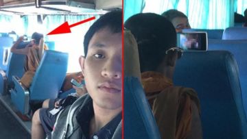 Viral, Seorang Biksu Nonton Video Porno Terang-terangan di Dalam Bus, Eh Malah Cuek Bebek!