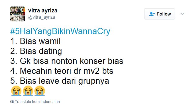 Kocak! Netizen Bikin Tagar #5HalyangBikinWannaCry, Bukan Nama Virus, Tapi Beneran ‘Wanna Cry’ :(