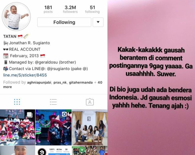 Netizen Indonesia Tak Terima Si Tatan Dibilang Berasal dari Malaysia di 9Gag, Yaelah~